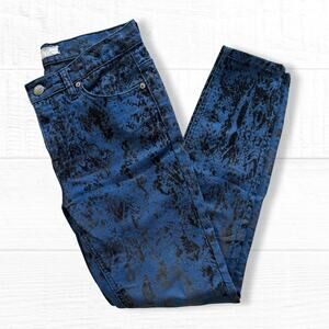 Free People Flocked Velvet Brocade Jeans Size 27